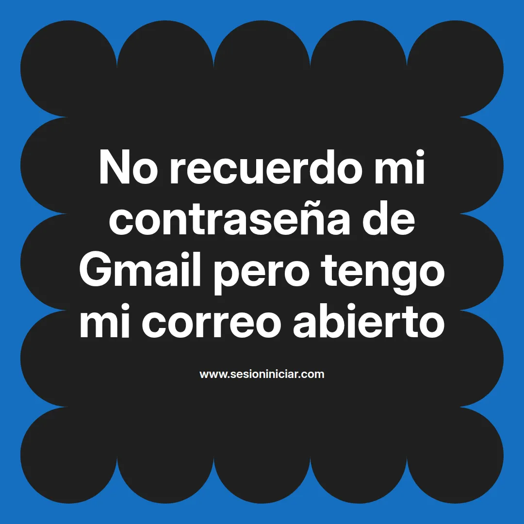 No recuerdo mi contraseña de Gmail pero tengo mi correo abierto
